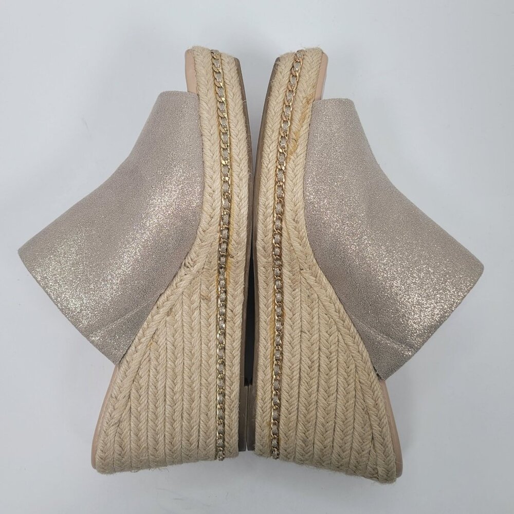 Karl Lagerfeld Paris Corissa Women's Beige Wedge Slip On Sandal US Size 11M - Picture 5 of 9